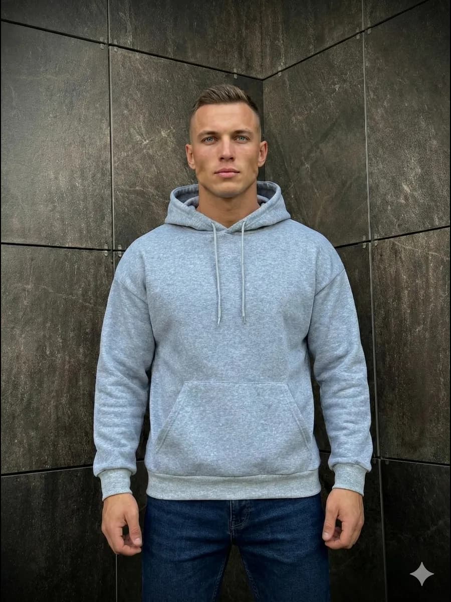 Худи оверсайз с капюшоном и начесом