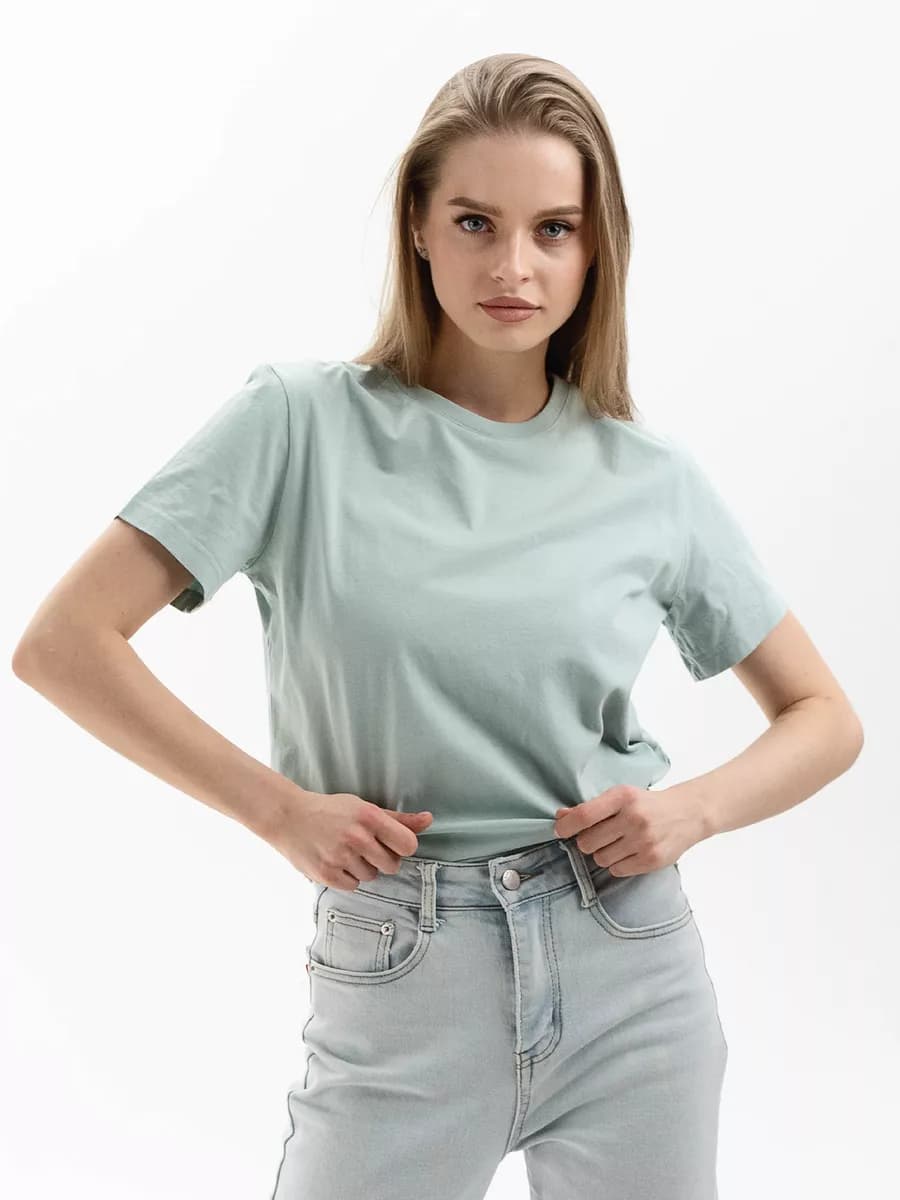 футболка женская однотонная хлопок
