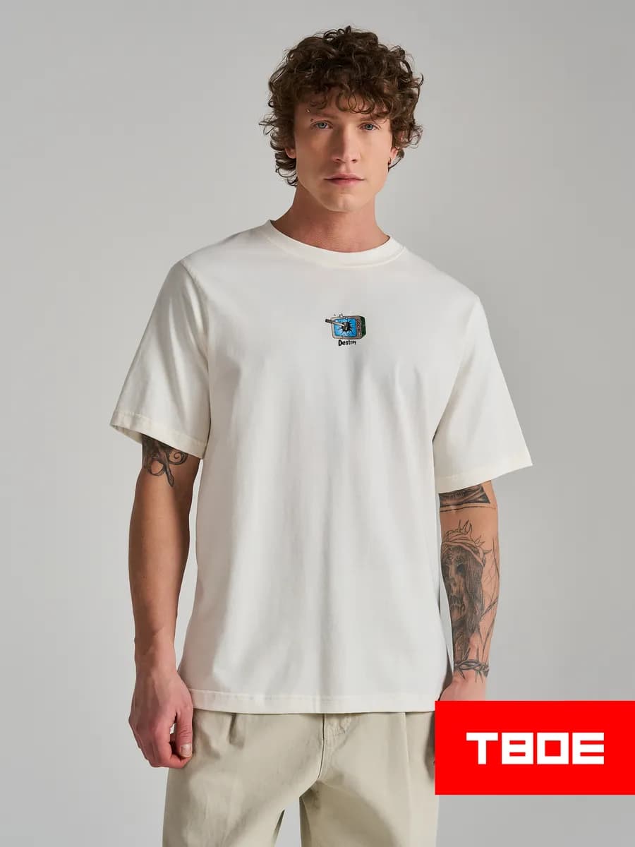 Футболка оверсайз с принтом разбитого телевизора