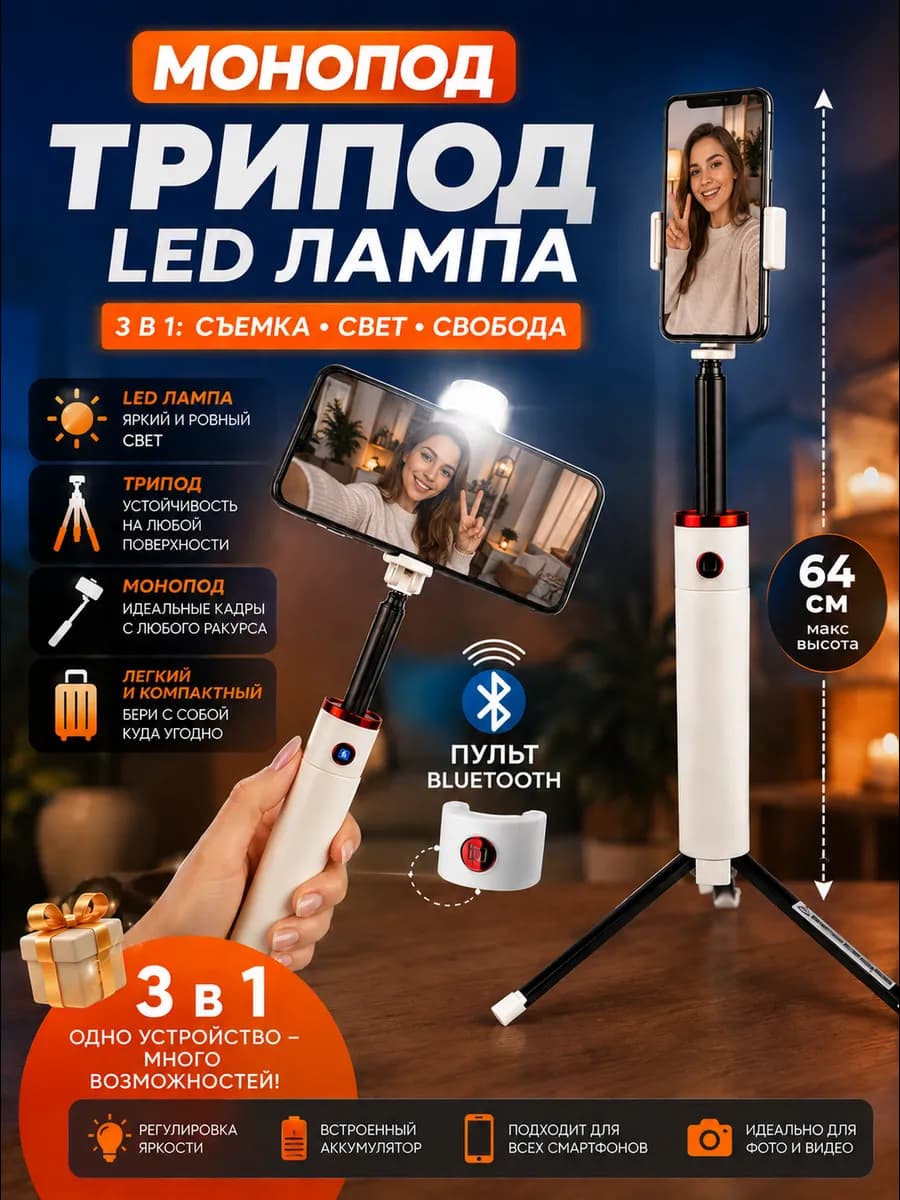 Монопод трипод для смартфона