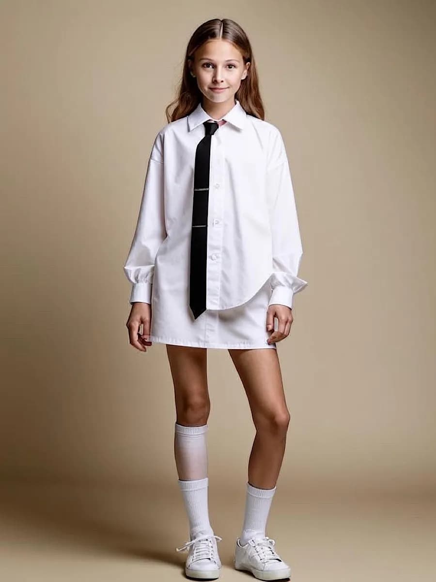 Блузка рубашка школьная оверсайз