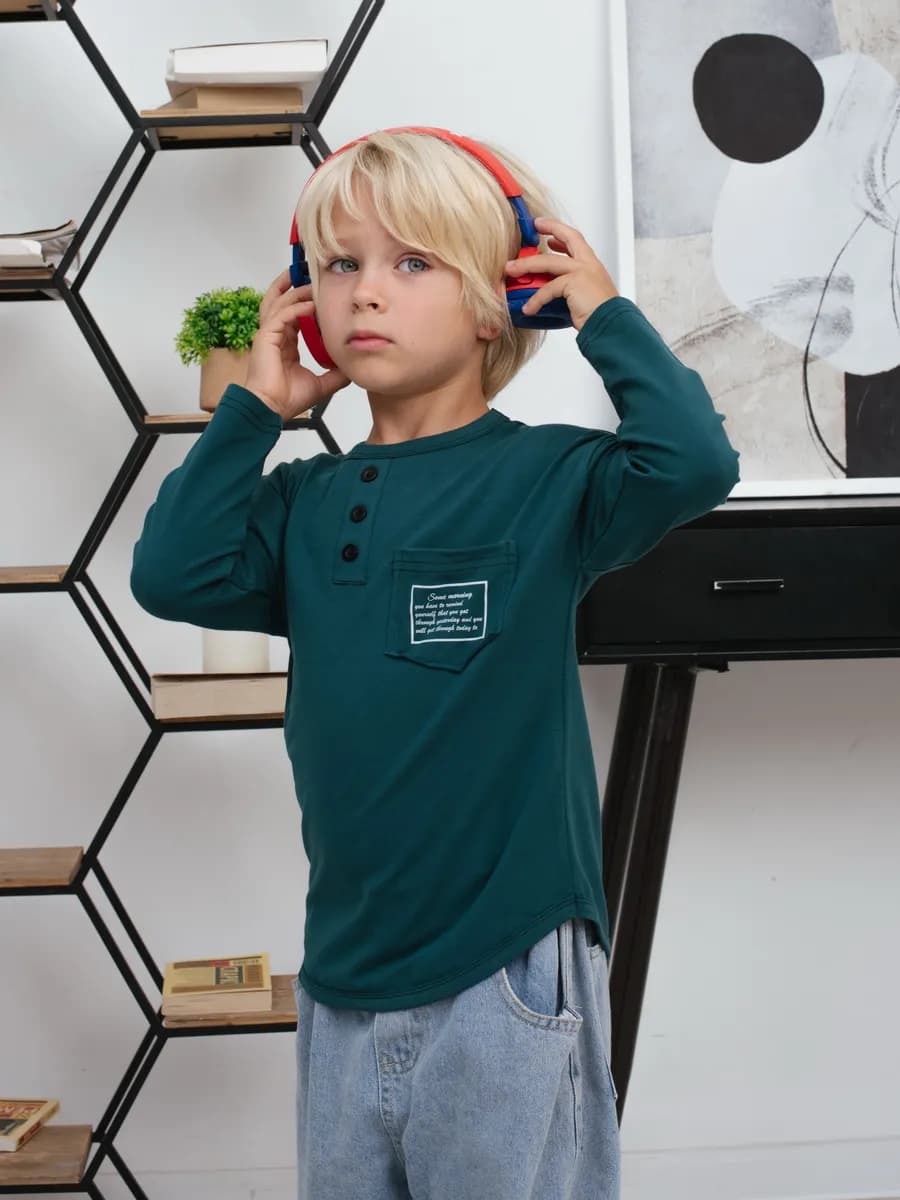 Лонгслив для мальчика школьный - фото 1