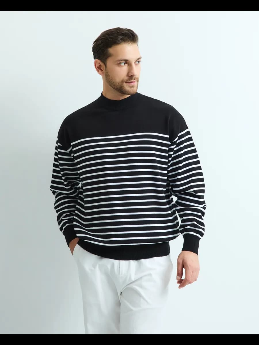 Джемпер кофта оверсайз в полоску - фото 1