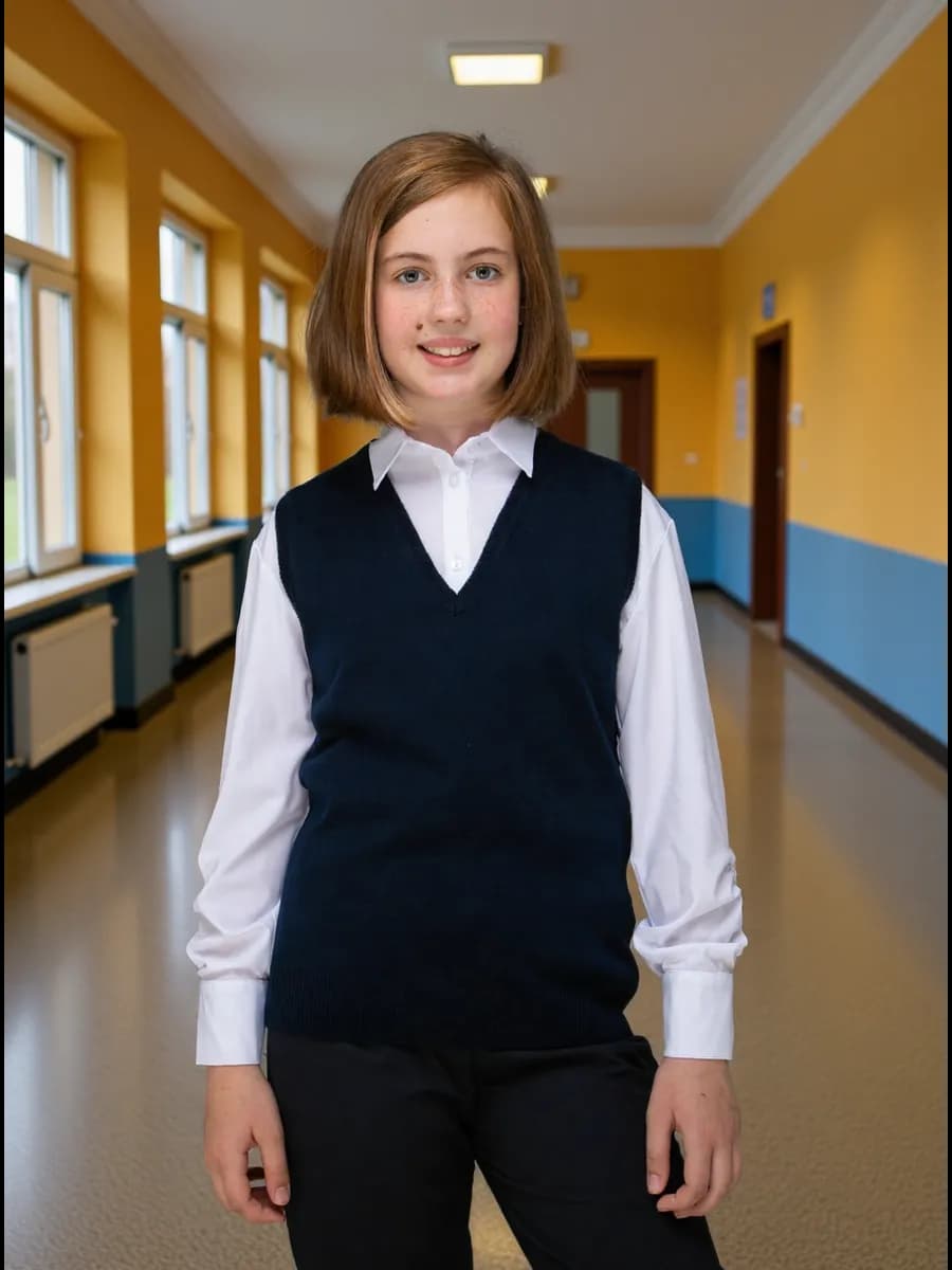 Жилет вязаный школьный