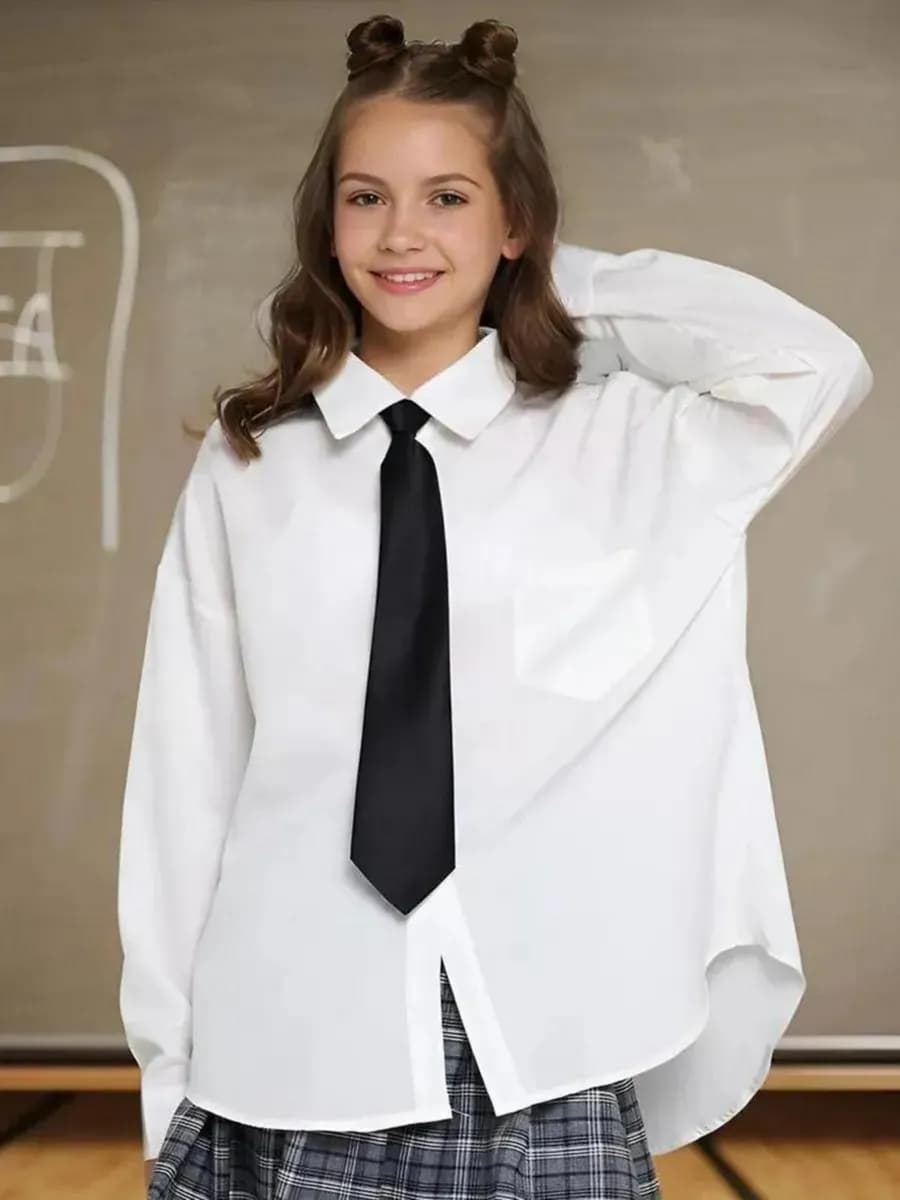 Рубашка школьная оверсайз
