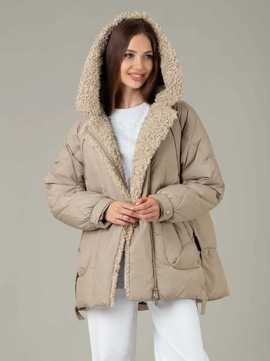 Пуховик зимний короткий куртка оверсайз - фото 1