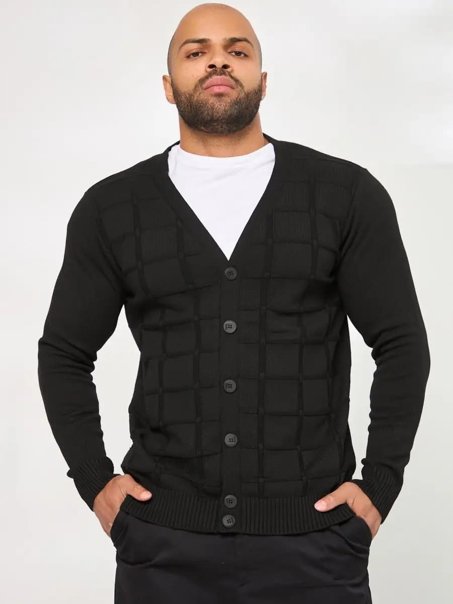 Кардиган на пуговицах вязаный шерстяной