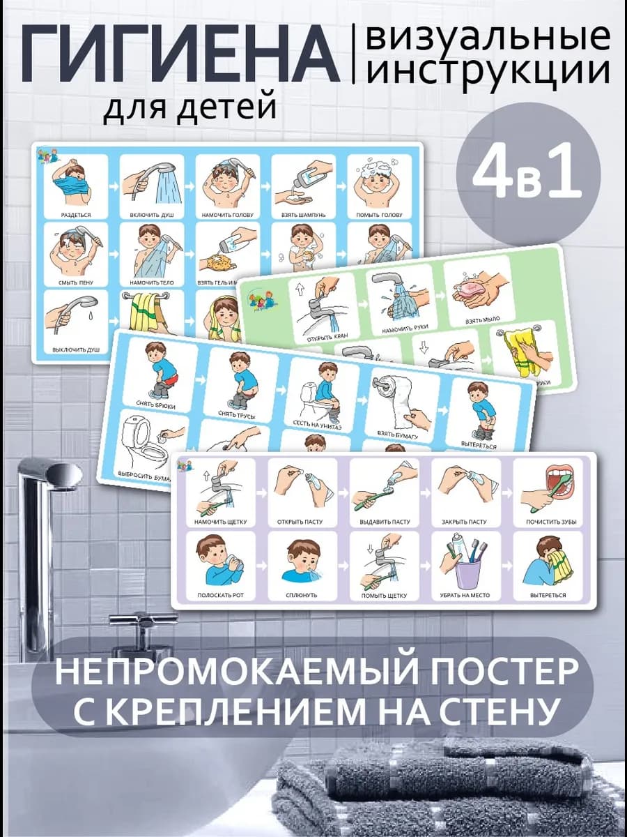 Развивающий набор карточек Пекс (pecs) "Гигиена"