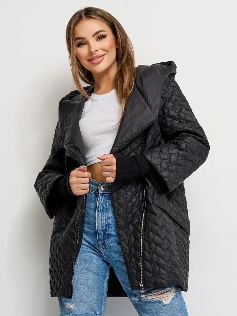 Куртка демисезонная стеганая с капюшоном осень