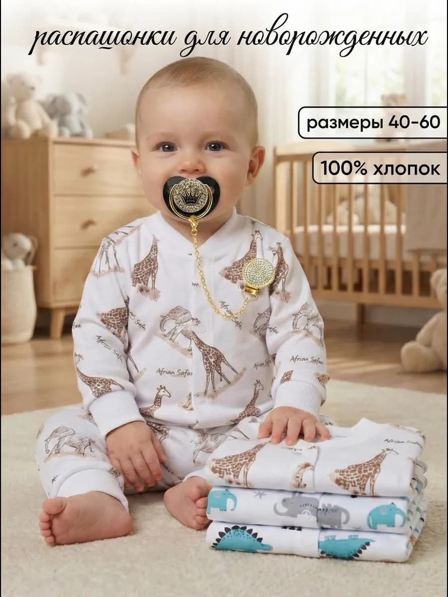 Распашонки с длинным рукавом для новорожденных набор 3шт