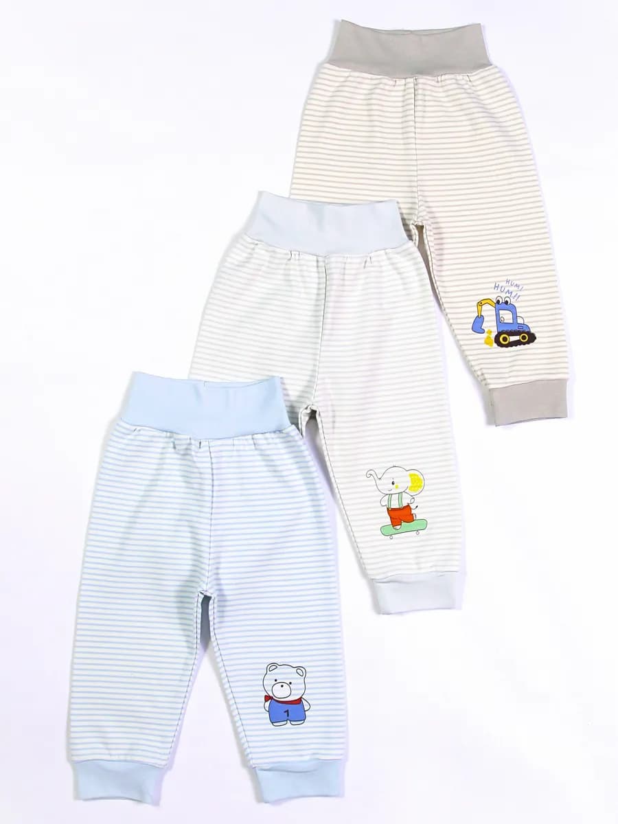 Штанишки с принтом для малыша набор 3 шт