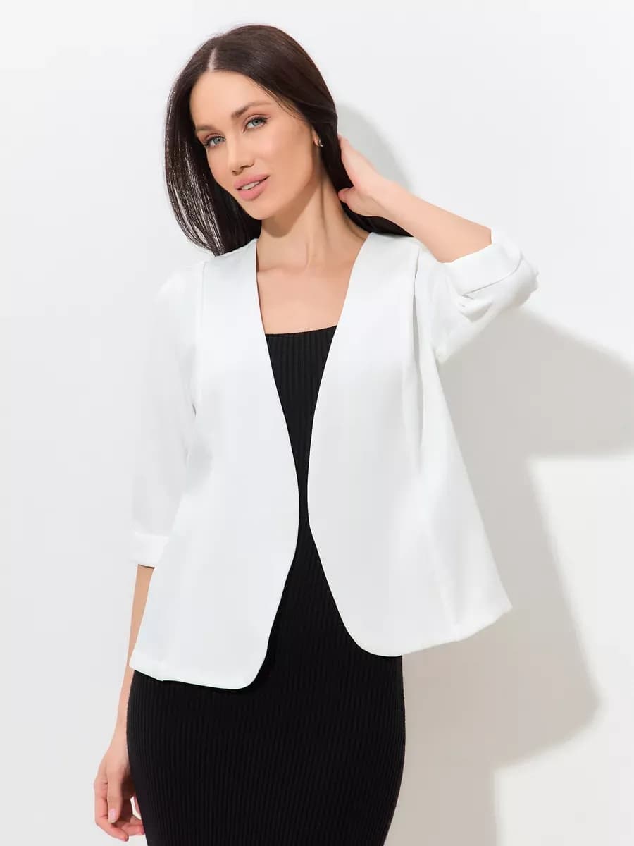 Пиджак классический белый жакет