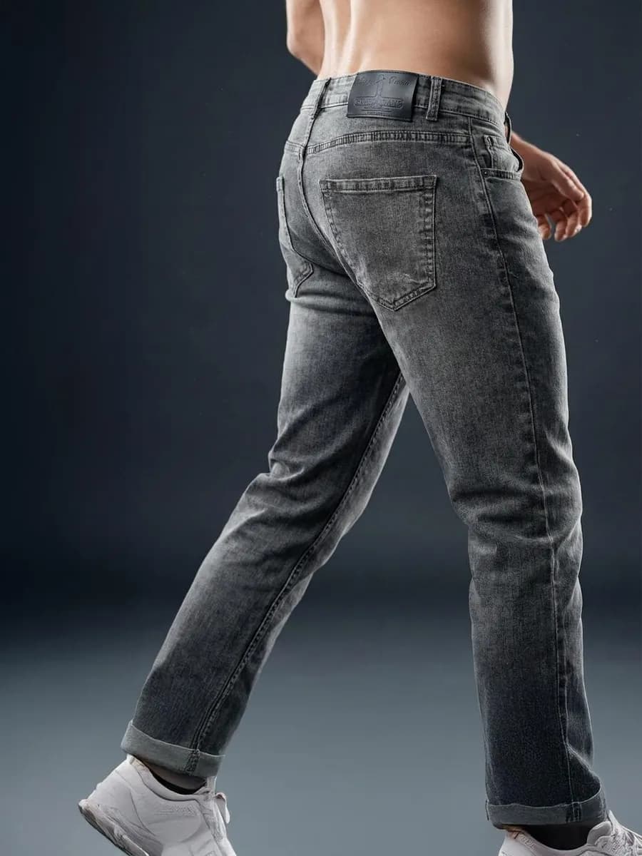 Джинсы прямые классические штаны стретч