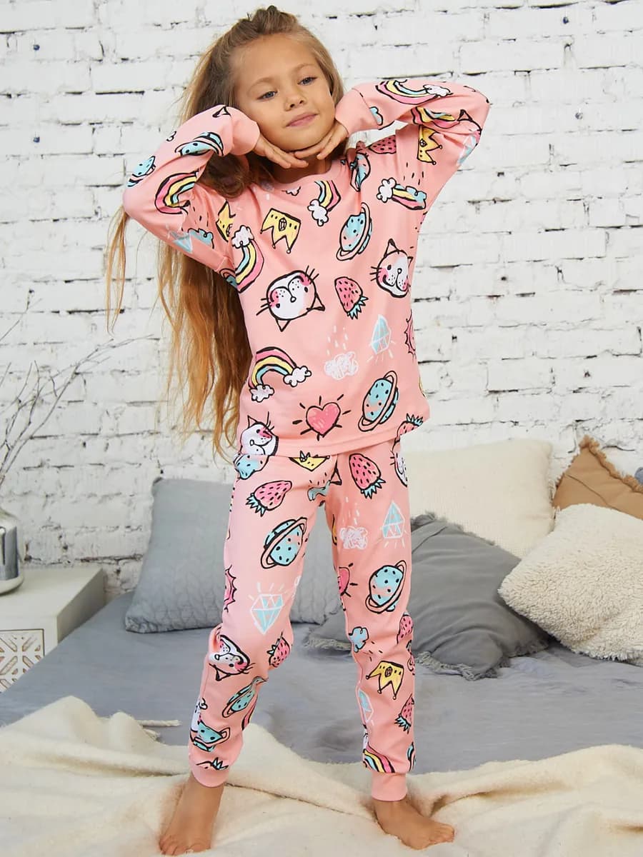 Пижама новогодняя детская со штанами