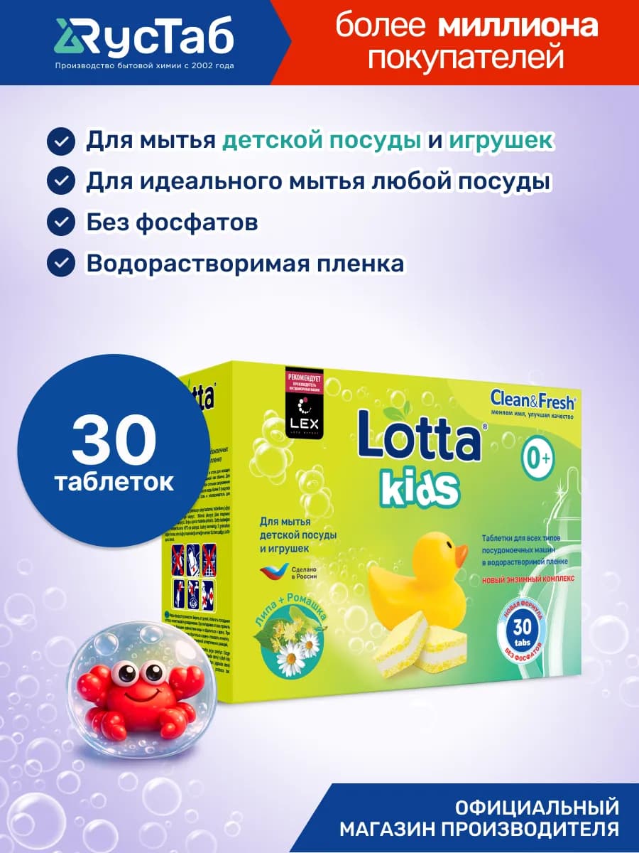 Эко таблетки для посудомоечной машины детские 30 шт