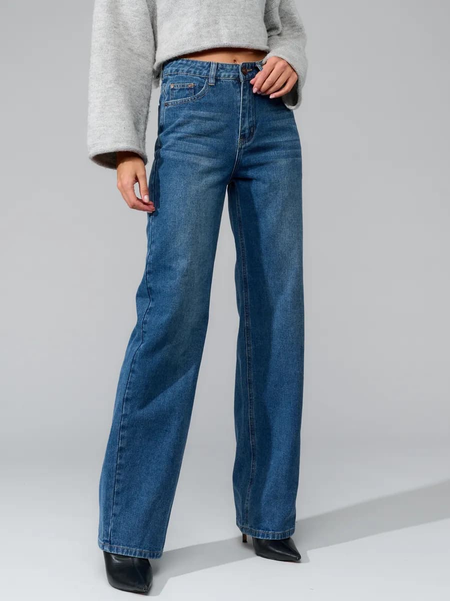 Джинсы прямые трубы широкие