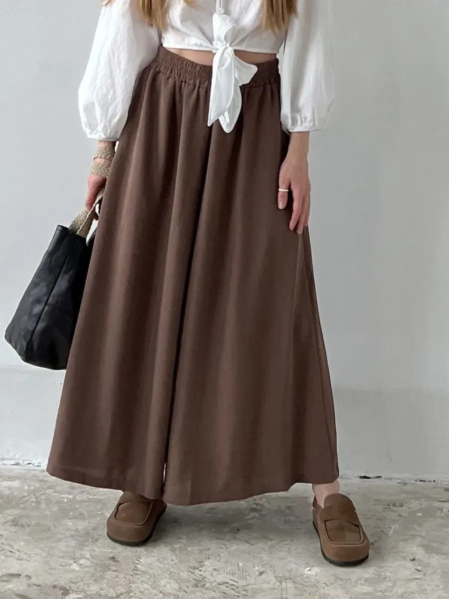 Кюлоты широкие укороченные на резинке