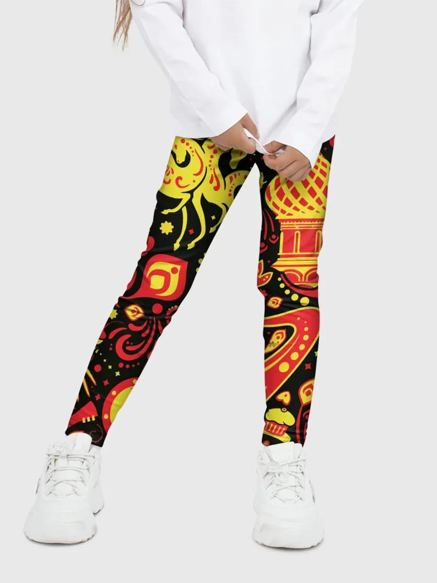 леггинсы с принтом орнамент - россия