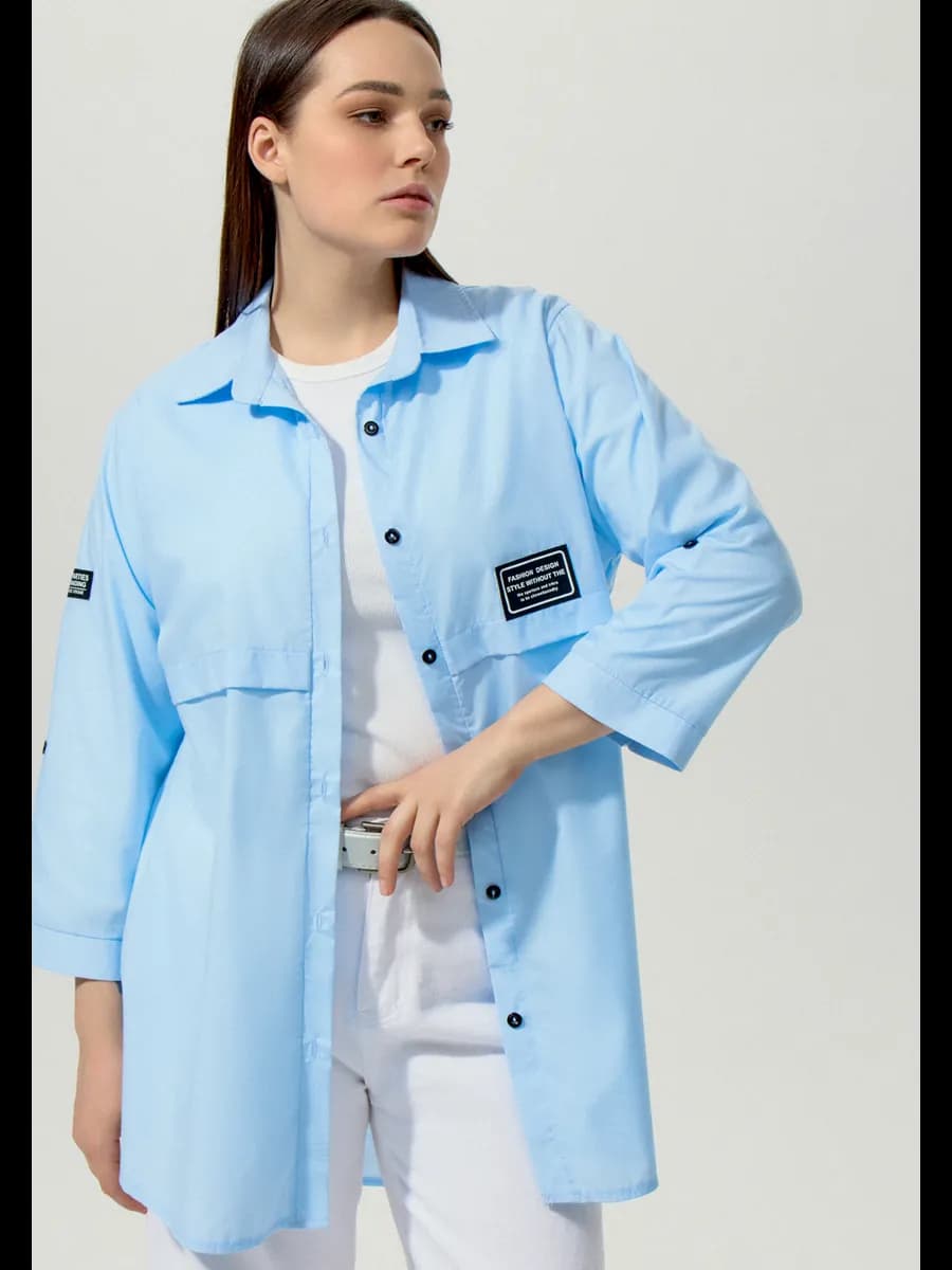 Рубашка офисная удлиненная