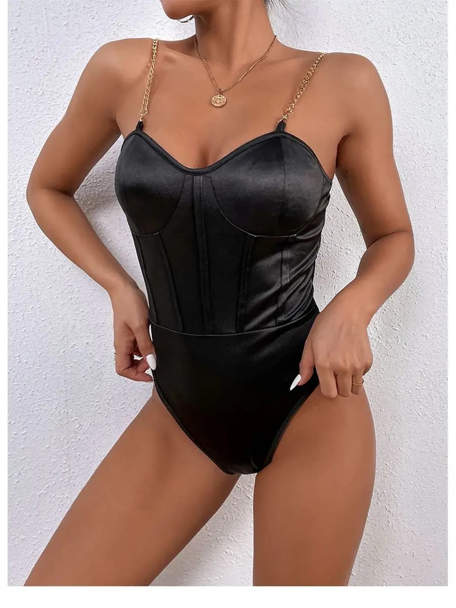 Боди на лямках вечернее