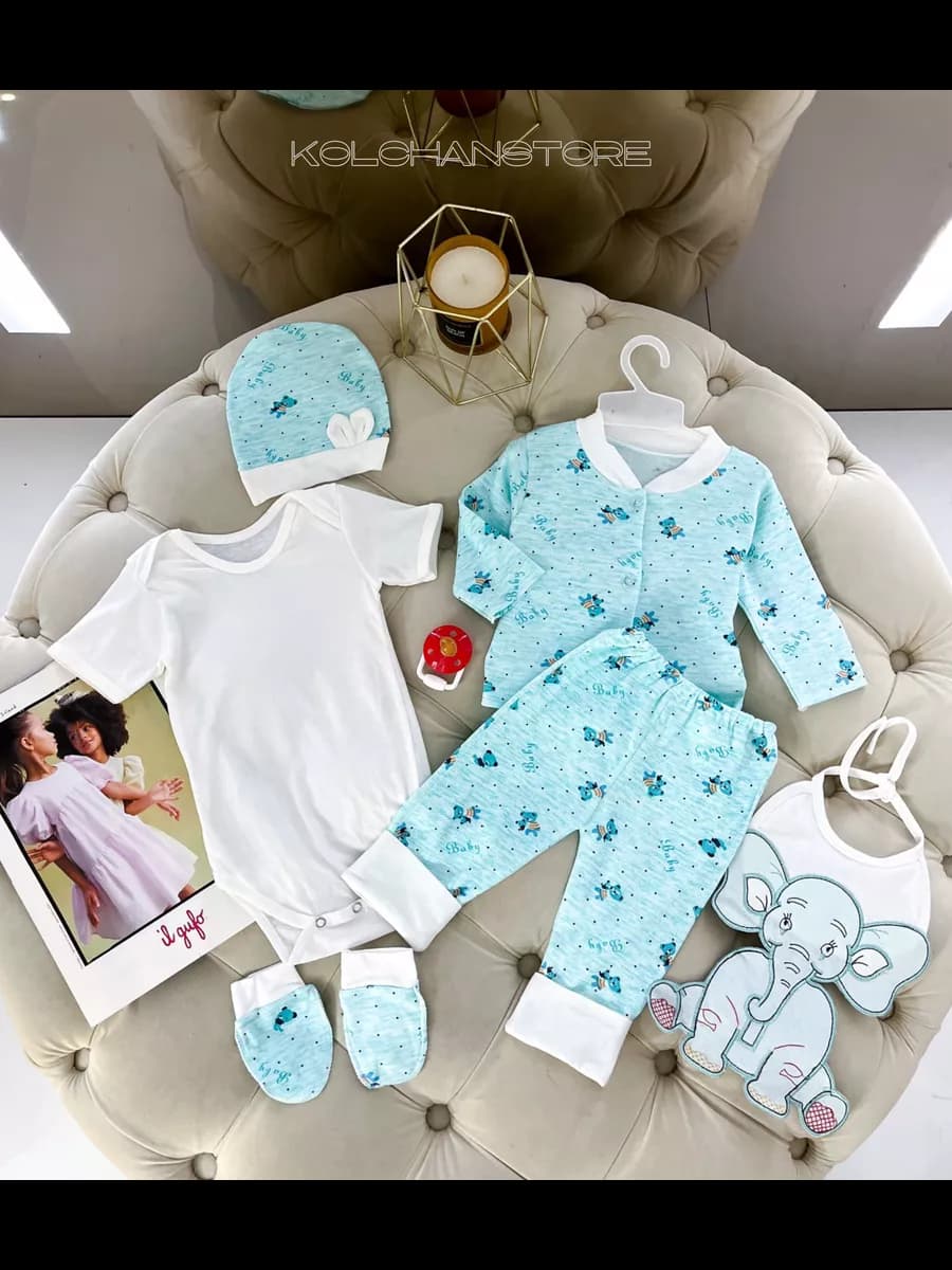 летний комплект одежды для новорожденного