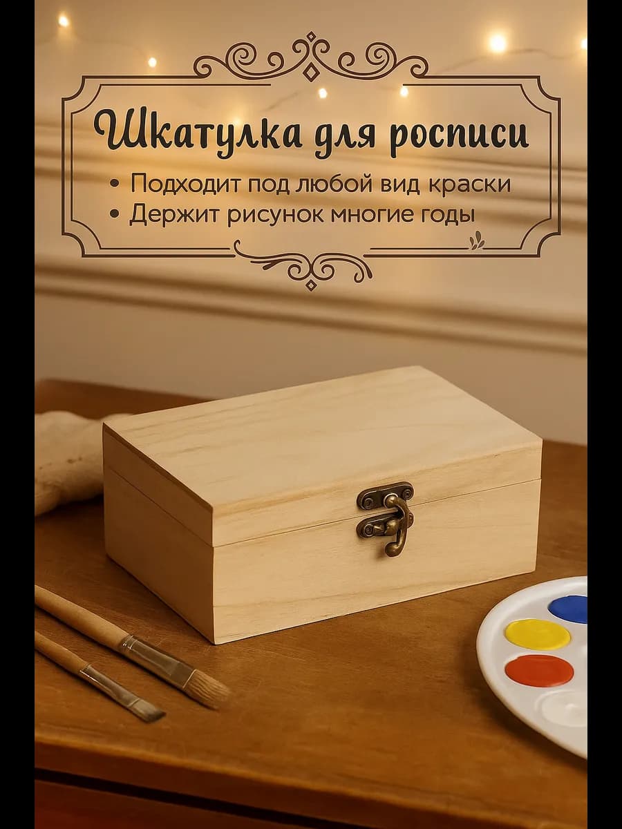 Деревянная заготовка шкатулка для росписи