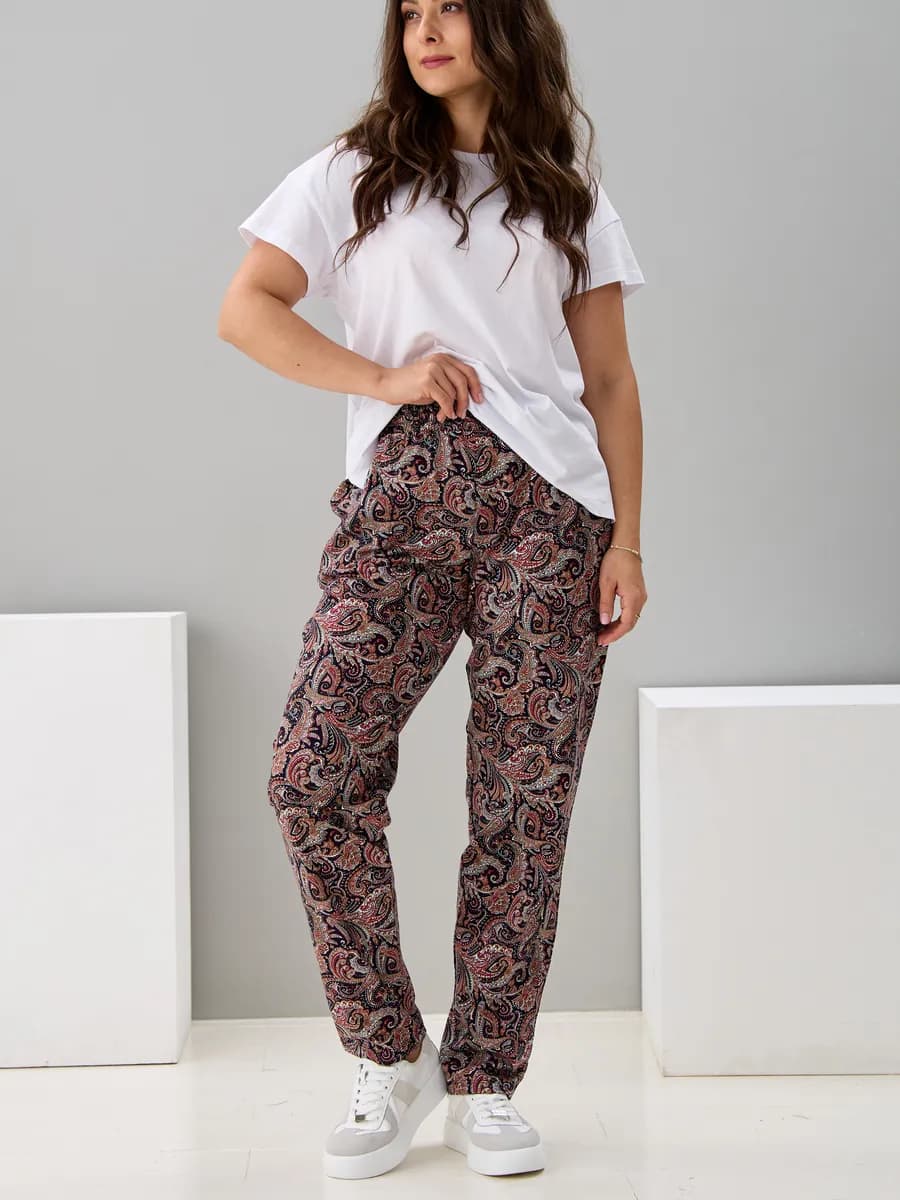 Брюки трикотажные домашние на резинке хлопок большие размеры