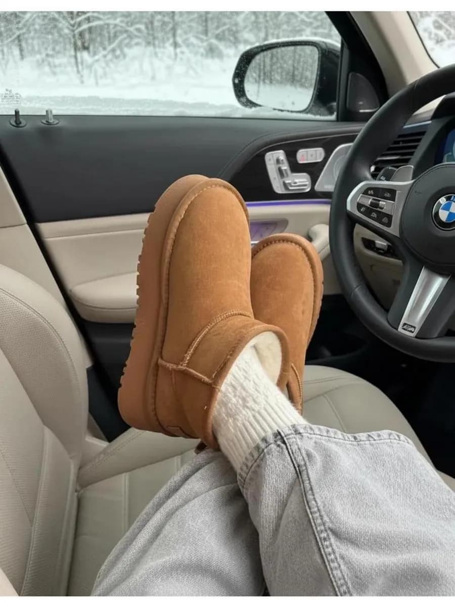 Угги зимние натуральные с мехом - фото 1