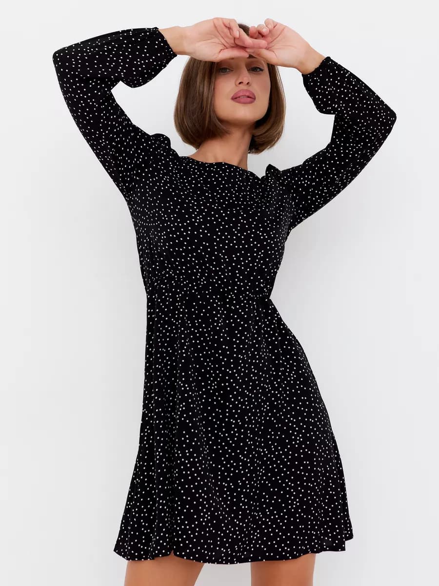 Платье летнее в горошек повседневная