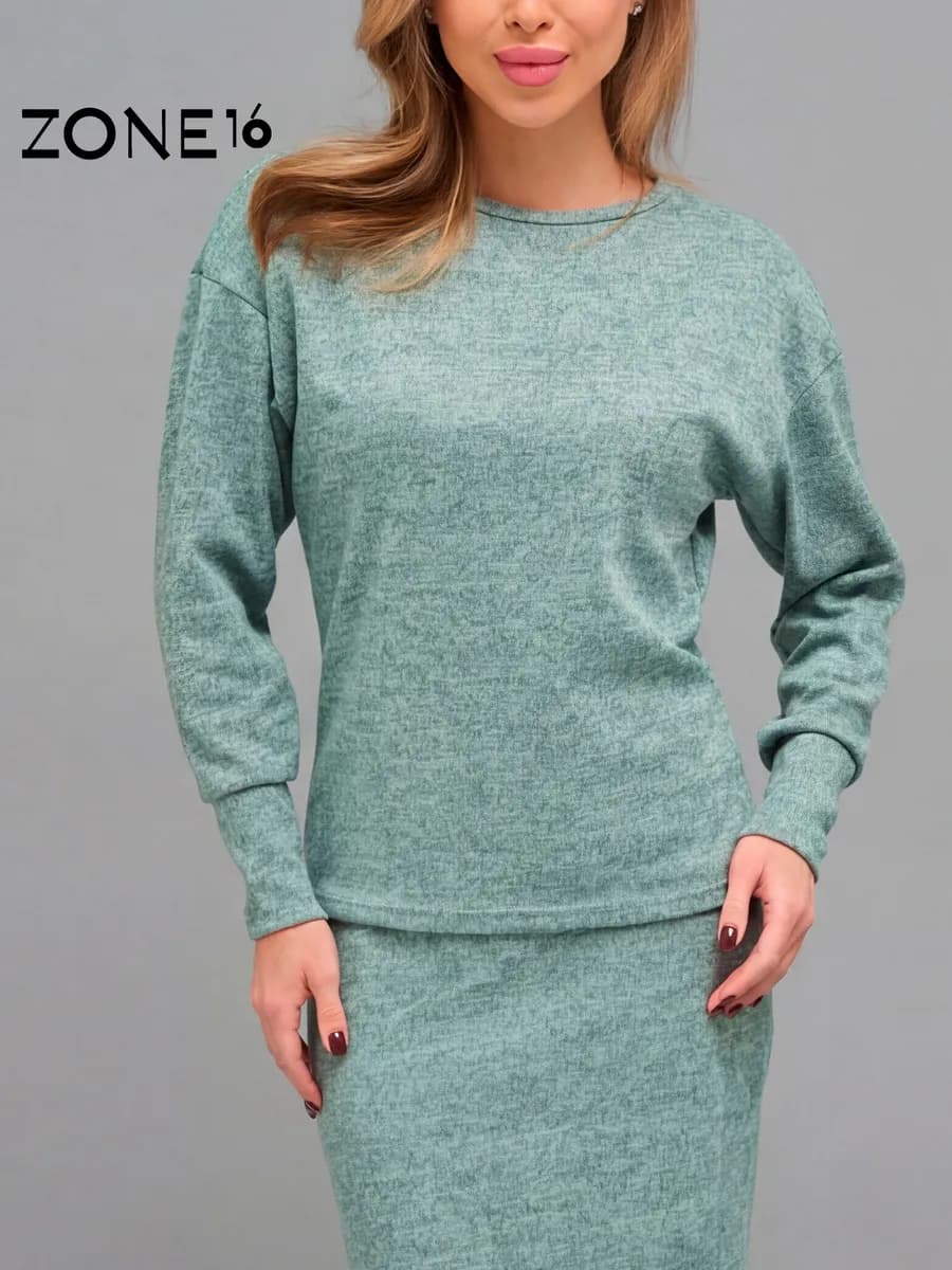 Костюм осенний с юбкой трикотажный в офис