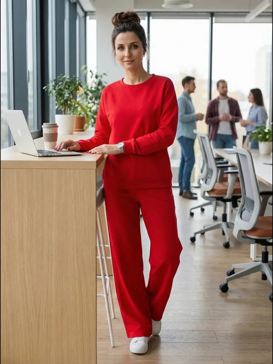 Спортивный костюм оверсайз с широкими брюками