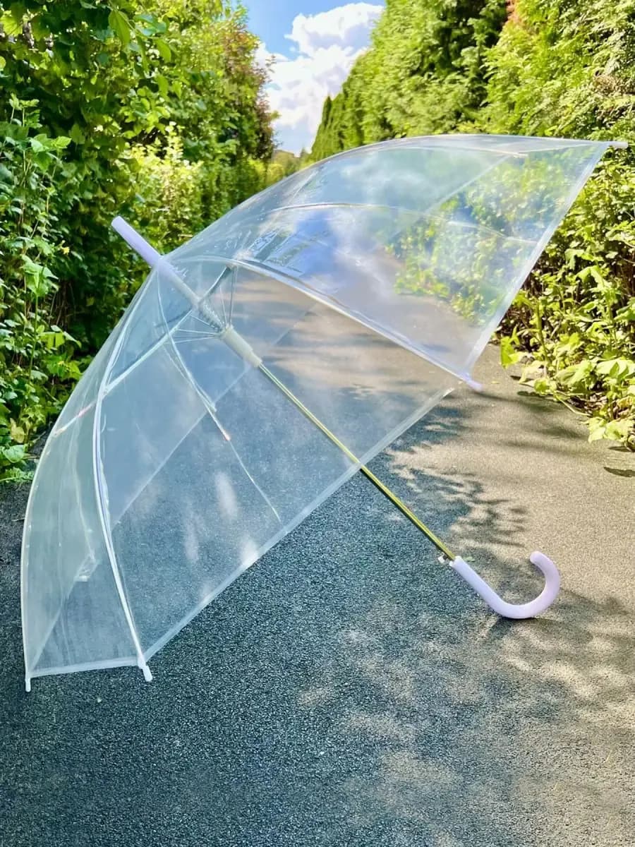 Зонт трость прозрачный свадебный большой - фото 1