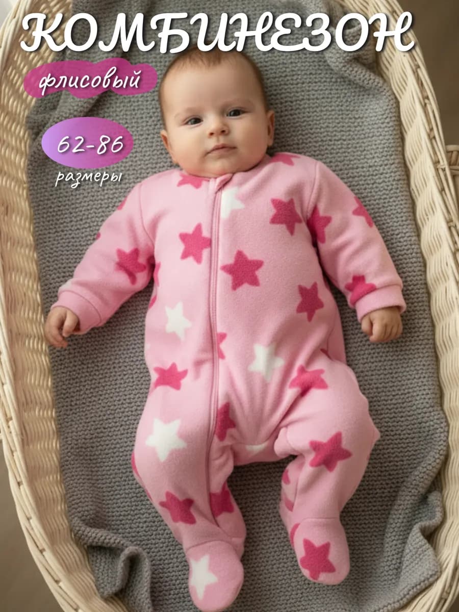 Комбинезон для малыша из флиса поддева