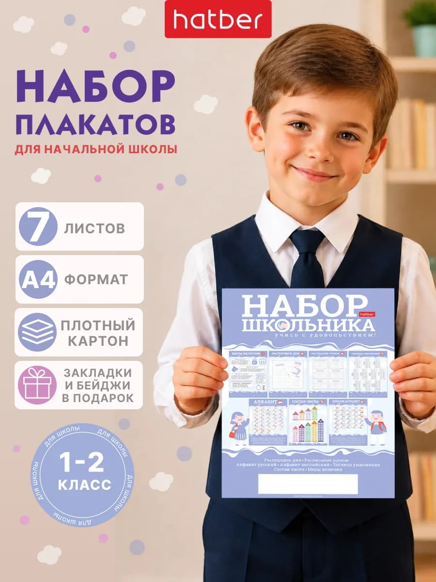 Плакаты для школьника обучающий набор для детей