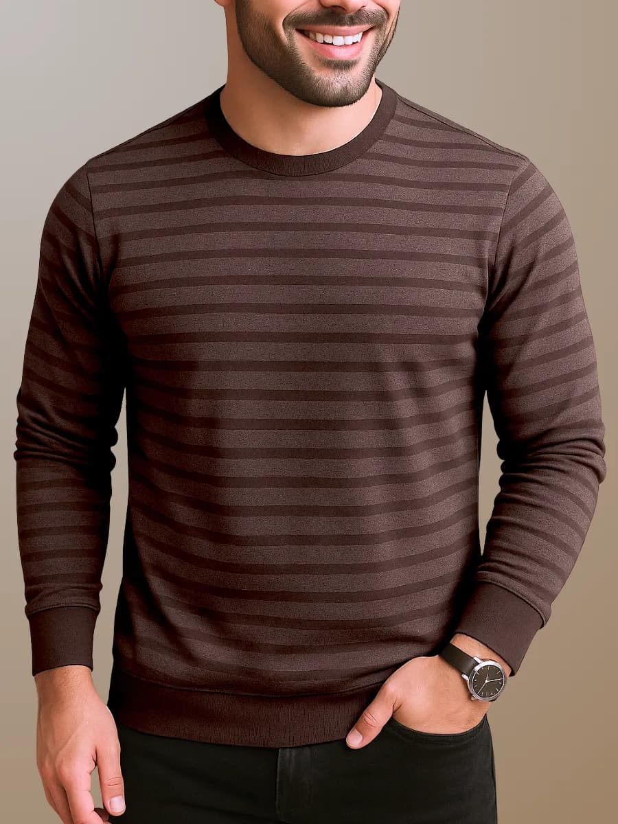 Лонгслив с длинным рукавом и принтом в полоску