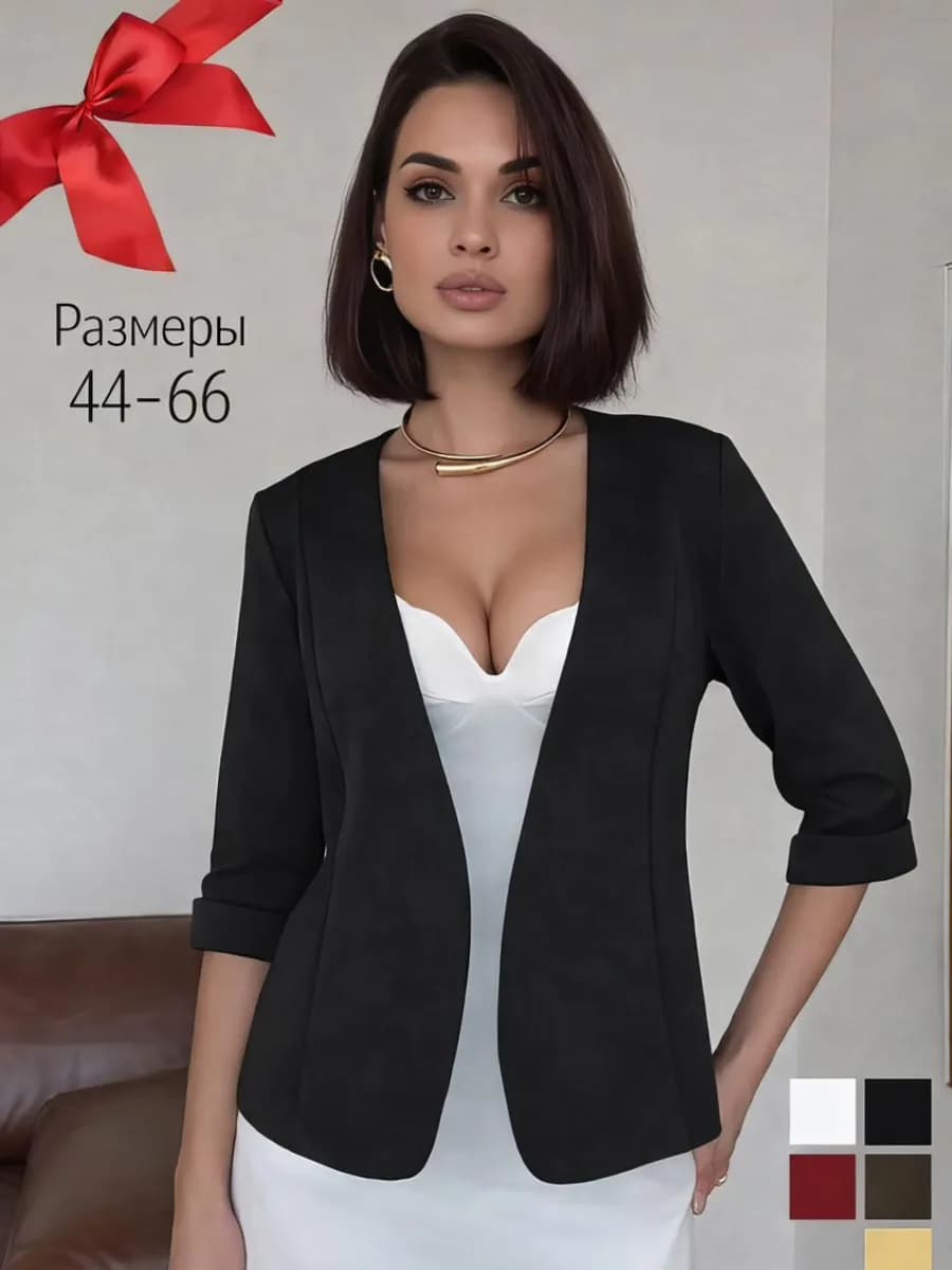 Пиджак жакет черный больших размеров