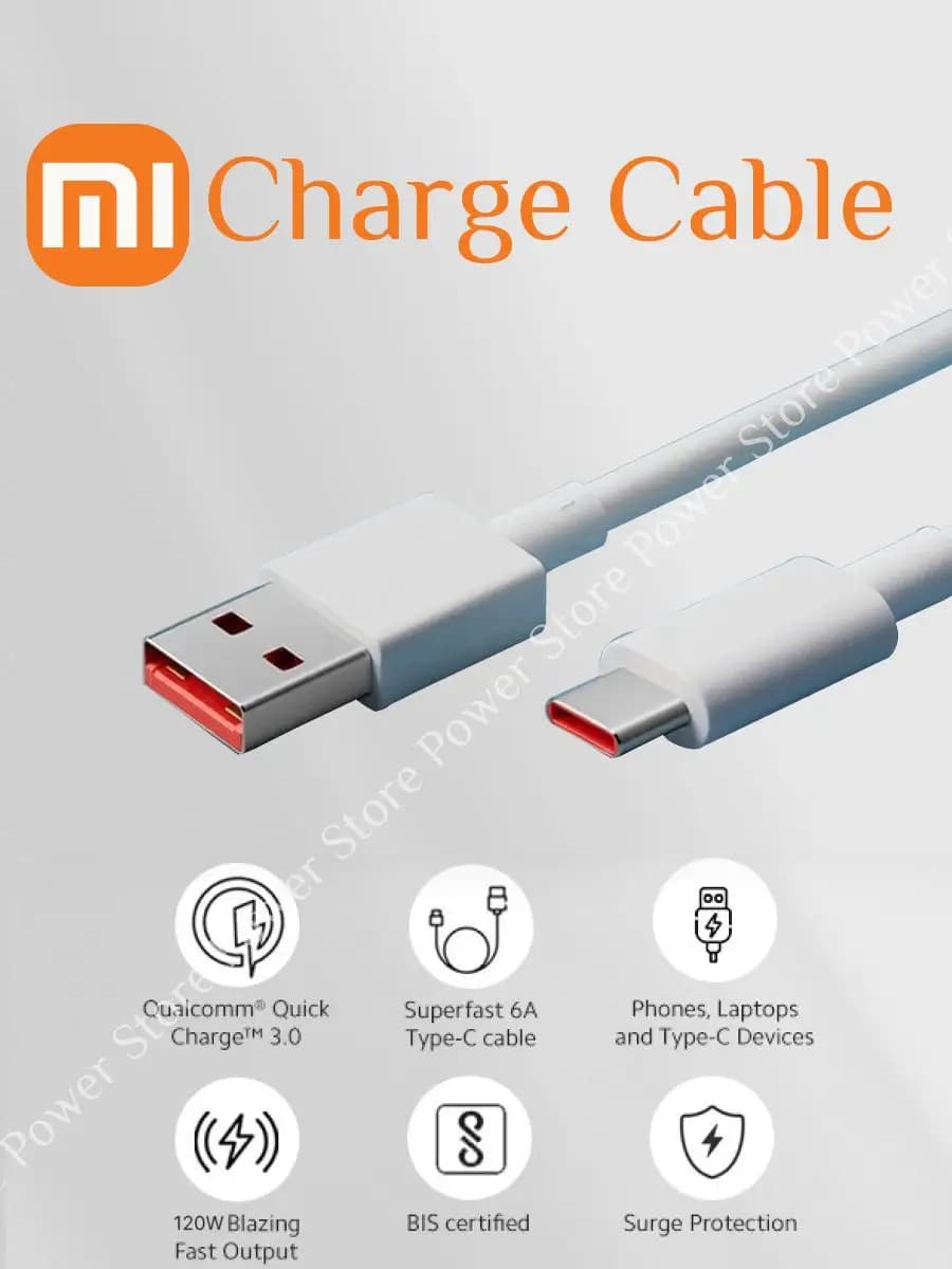 Кабель Xiaomi Redmi для турбо зарядки Type-A to Type-C 6A