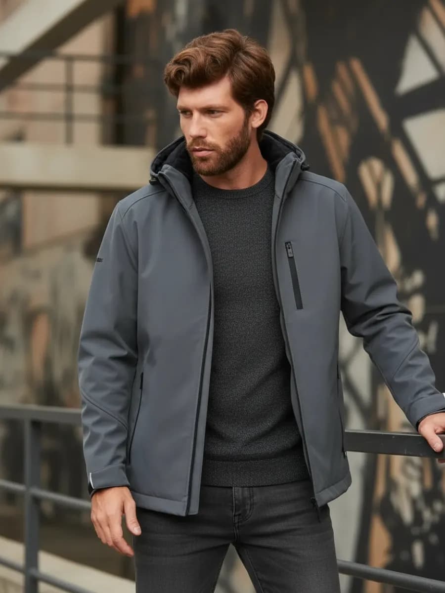 Куртка мембранная ветронепродуваемая с капюшоном