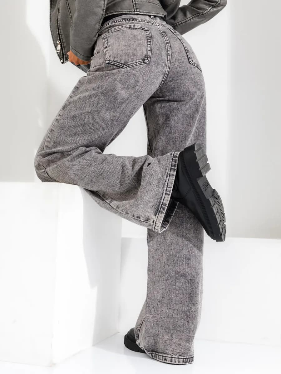 Джинсы широкие плотные