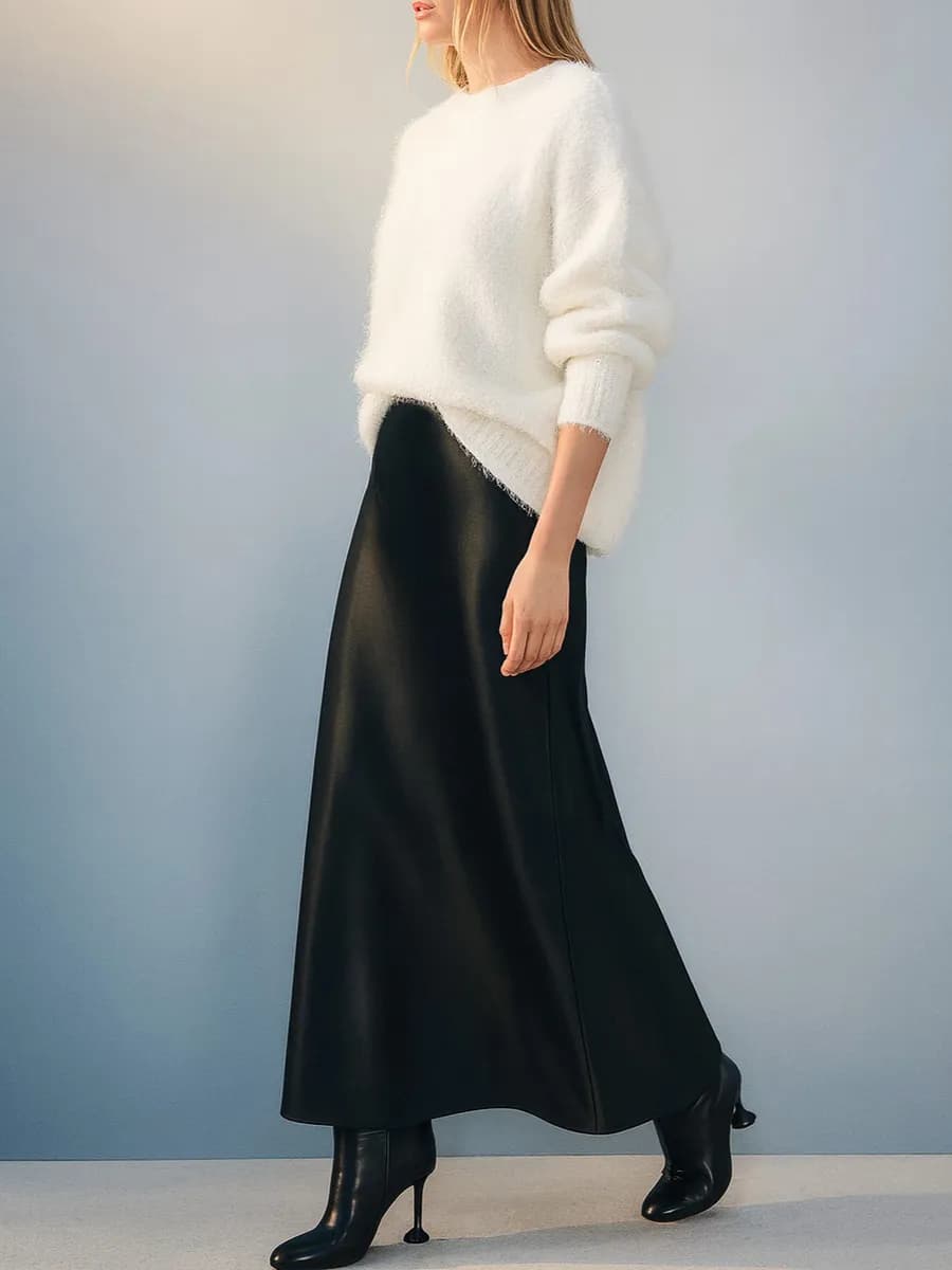 Юбка атласная праздничная макси