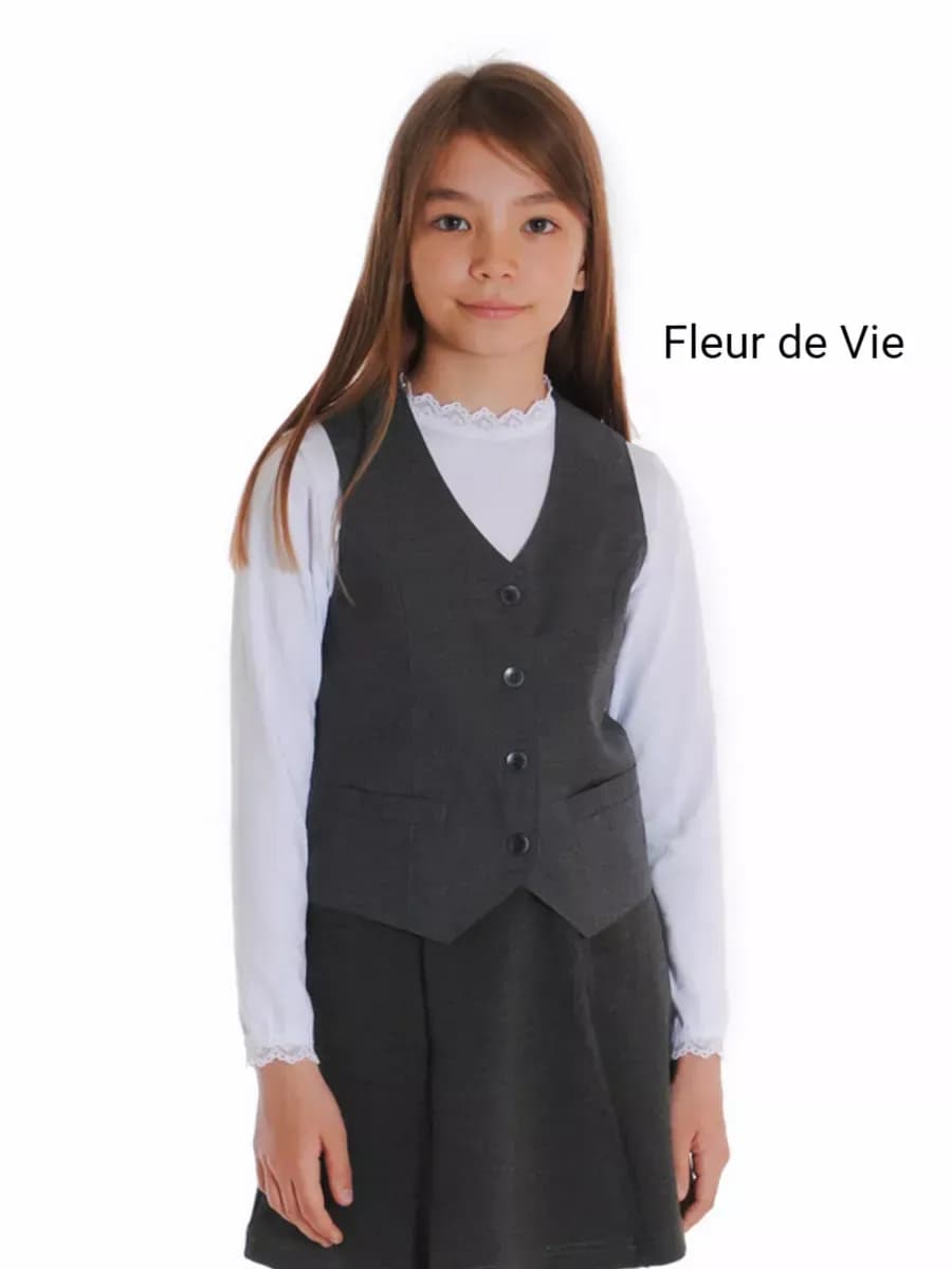 Жилетка школьная костюмная безрукавка