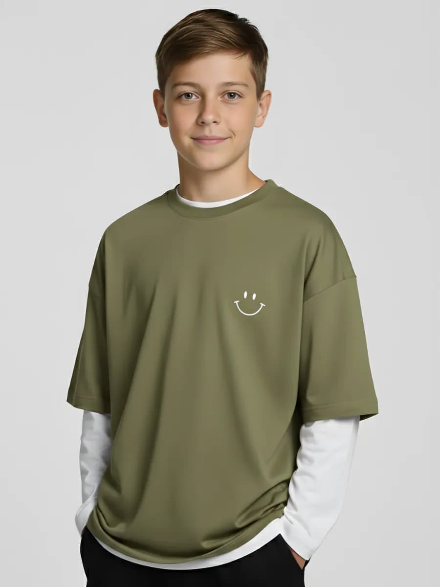 Лонгслив оверсайз футболка с длинным рукавом хаки