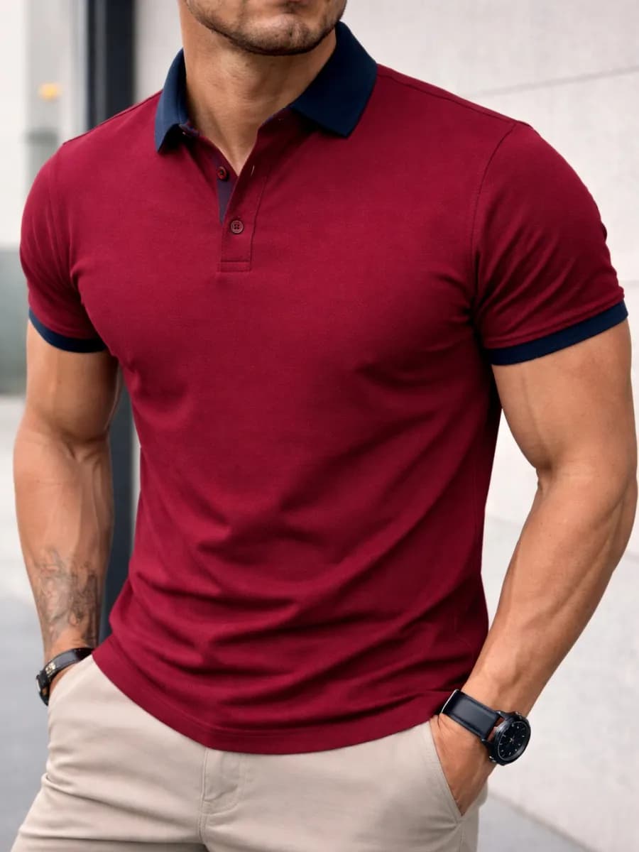 Футболка поло с коротким рукавом хлопок