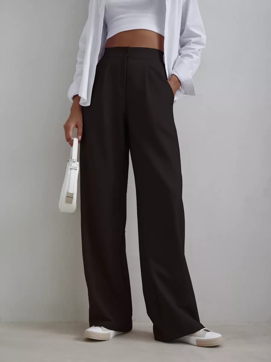 Брюки палаццо с резинкой