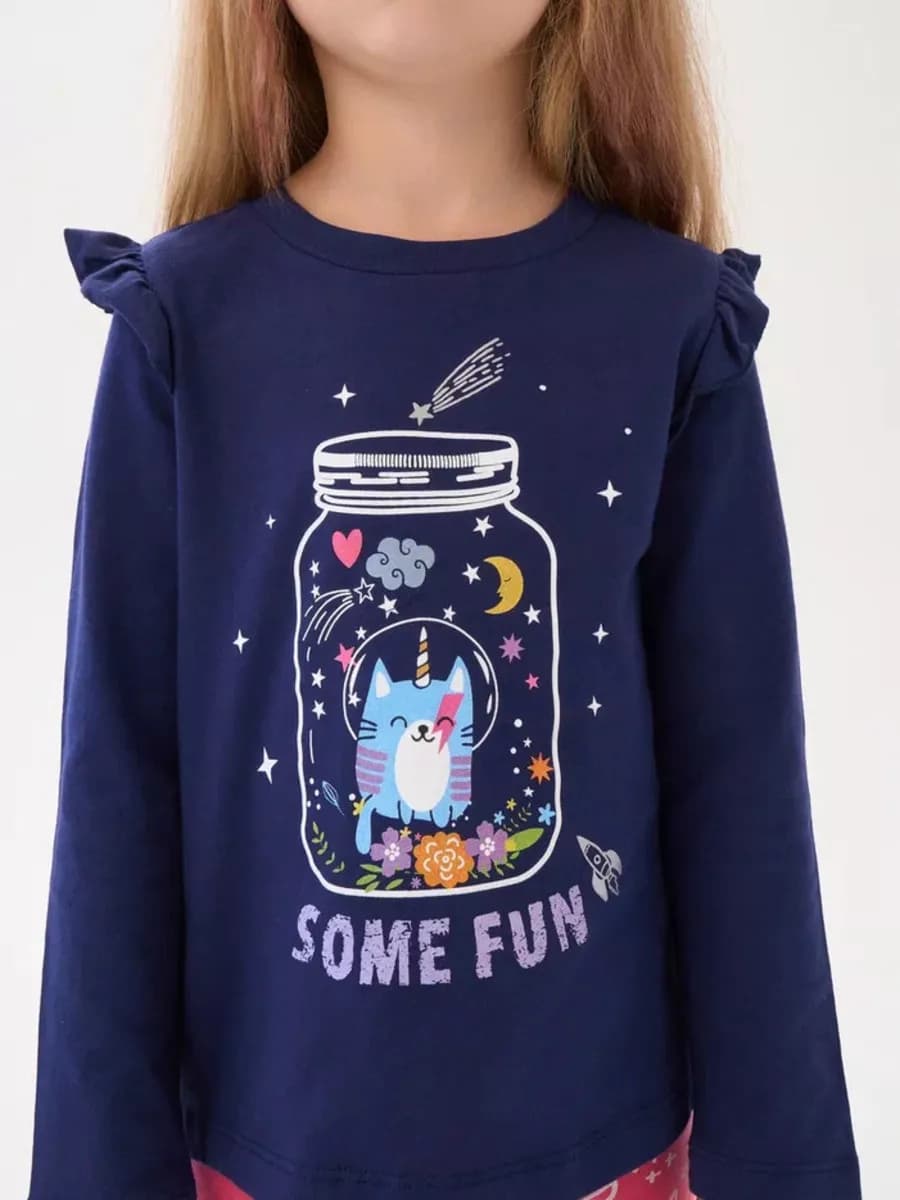 Кофта лонг хлопок с принтом 98–122