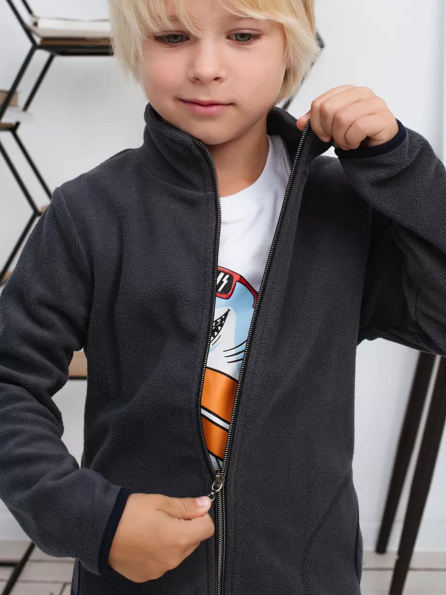 Утепленная толстовка из флиса на молнии - фото 1