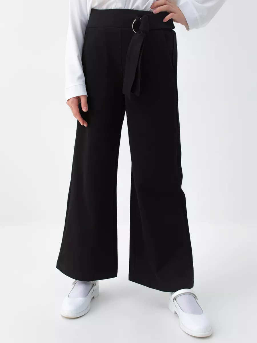 Брюки школьные палаццо на резинке