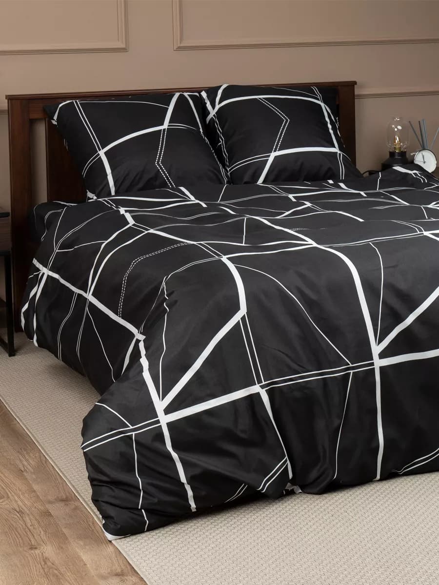 Постельное белье Евро с принтом Геометрия