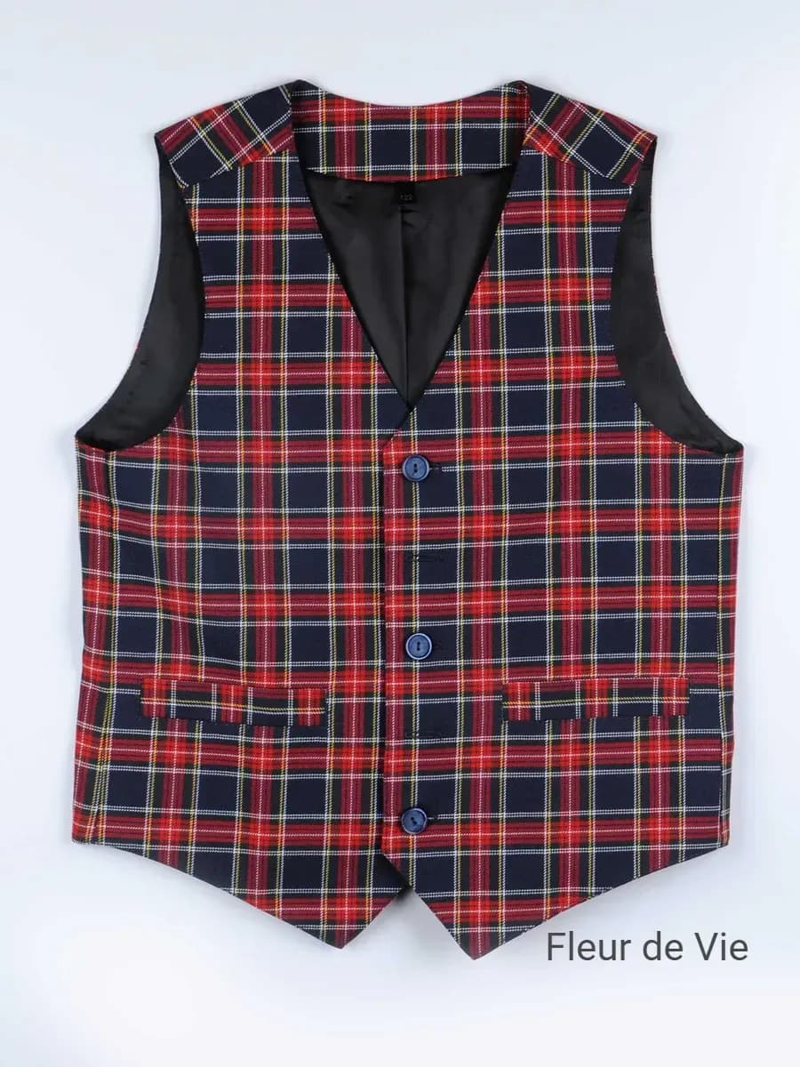 Жилетка для мальчика школьная бордовая костюмная безрукавка