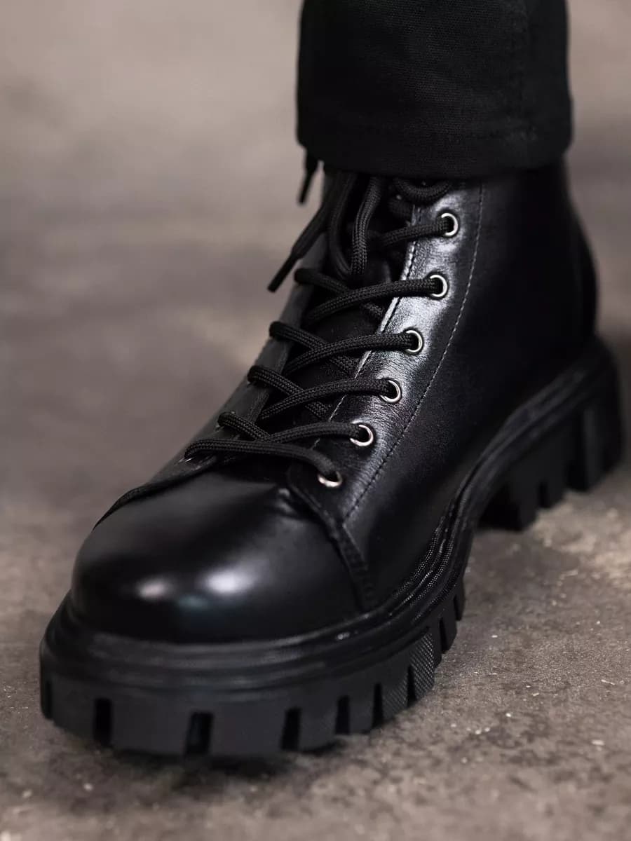 Ботинки мужские демисезонные натуральная кожа - фото 1